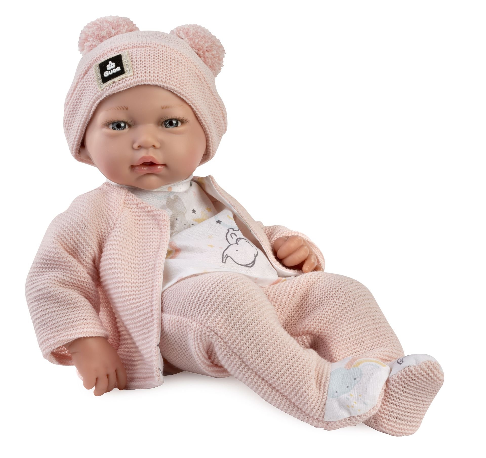 Levně Guca 894 NEW BORN - realistická panenka miminko s měkkým látkovým tělem - 36 cm