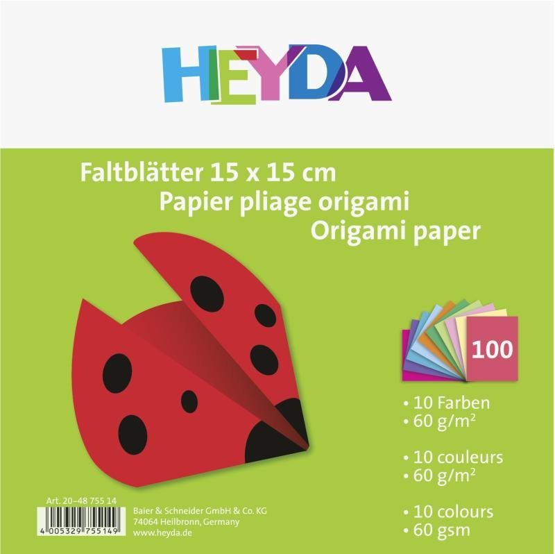 Levně HEYDA Papíry na origami 15 x 15 cm ( 100 ks )