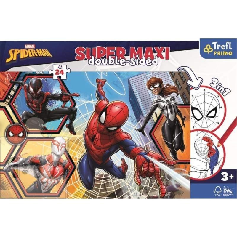 Trefl Puzzle Spiderman jde do akce super maxi 24 dílků - oboustranné