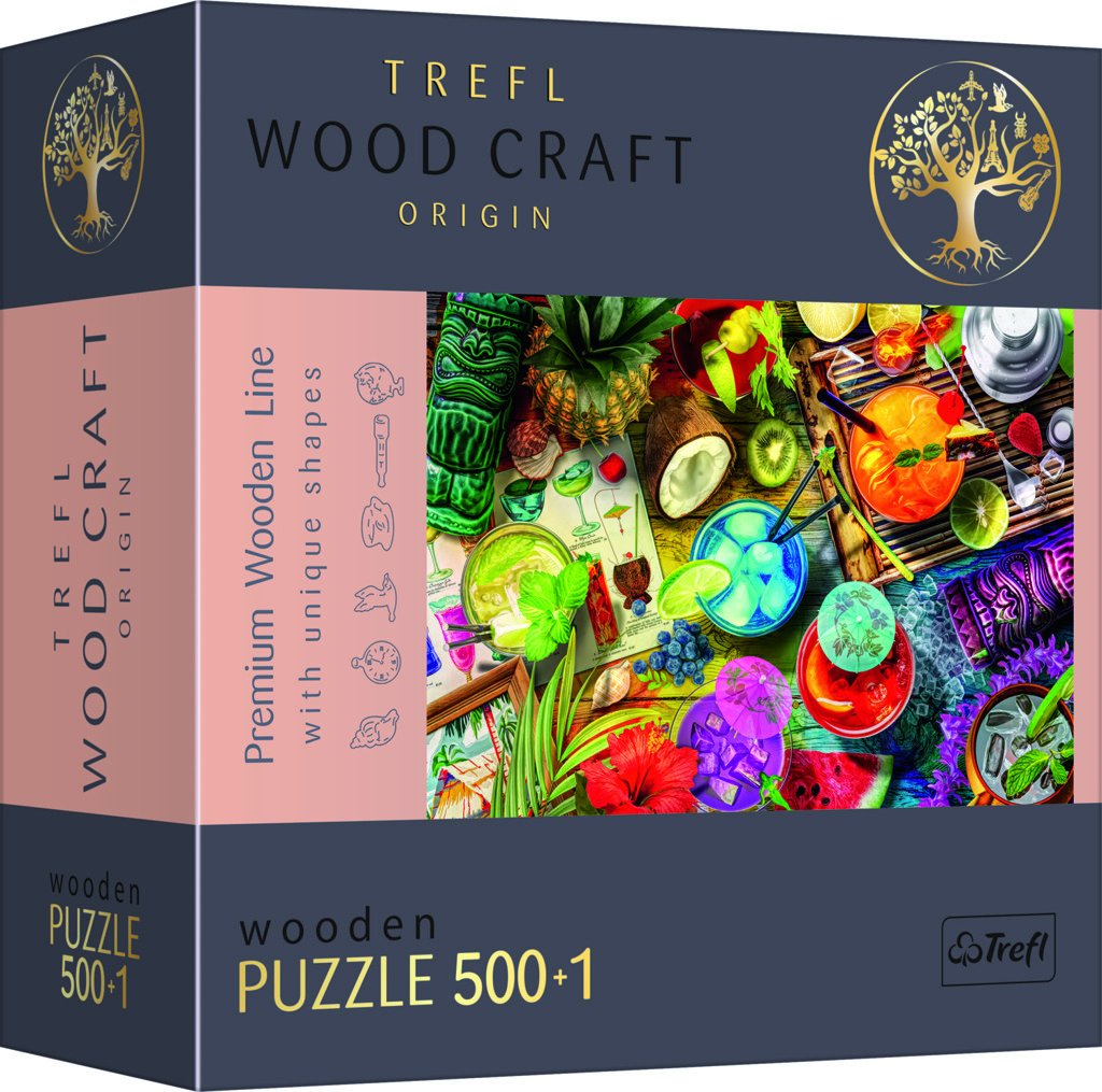 Levně Trefl Wood Craft Origin Puzzle Barevné koktejly 501 dílků - dřevěné - Trefl