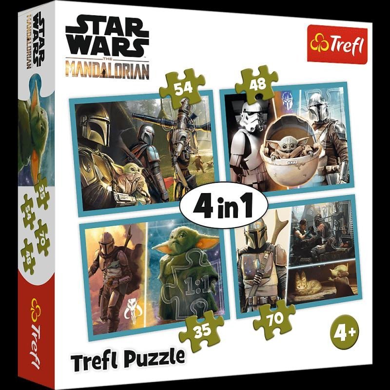 Levně Trefl Puzzle Star Wars - Mandalorian a jeho svět 4v1 (35,48,54,70 dílků)