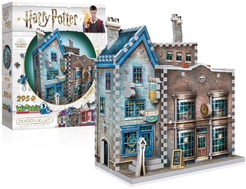Harry Potter: Puzzle Wrebbit 3D - Obchod Ollivandera a Scribbulus / 295 dílků