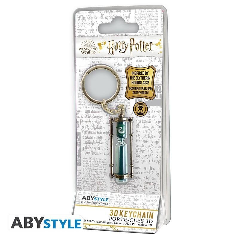 Levně Harry Potter 3D kovová klíčenka - Přesýpací hodiny Zmijozel