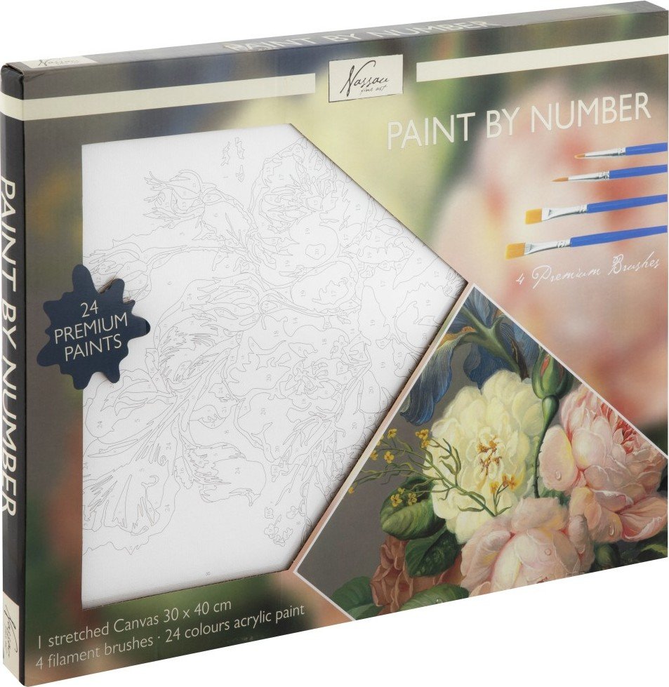 Levně Malování podle čísel na plátno Květiny 30x40 cm - Craft Creative