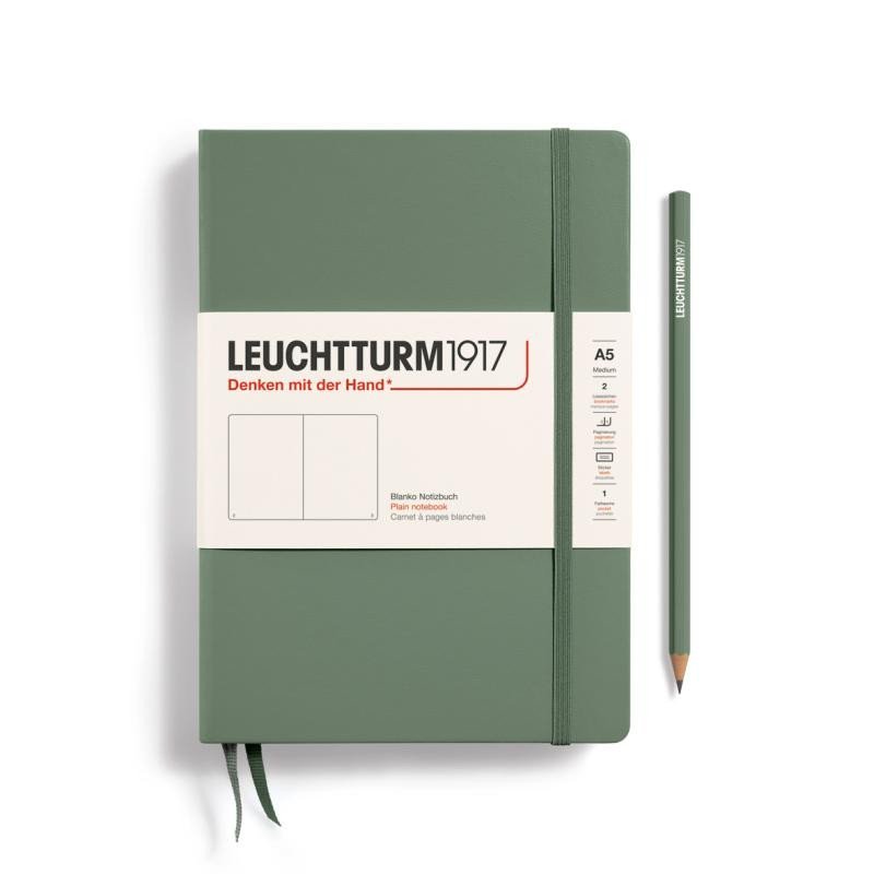 Levně Leuchtturm1917 Zápisník Olive Medium A5 čistý