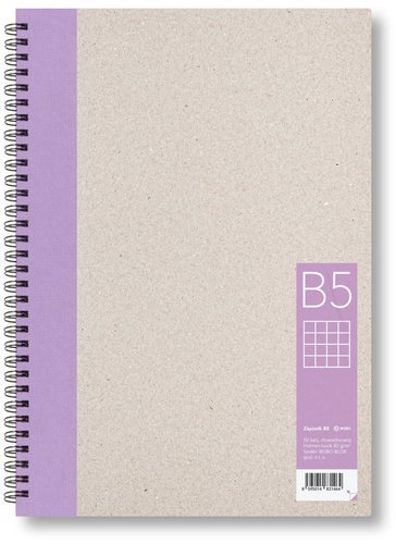 Levně Kroužkový zápisník B5, čtverec, fialový, 50 listů