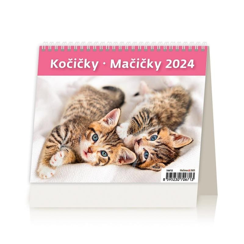 Levně Kalendář stolní 2024 - MiniMax Kočičky/Mačičky