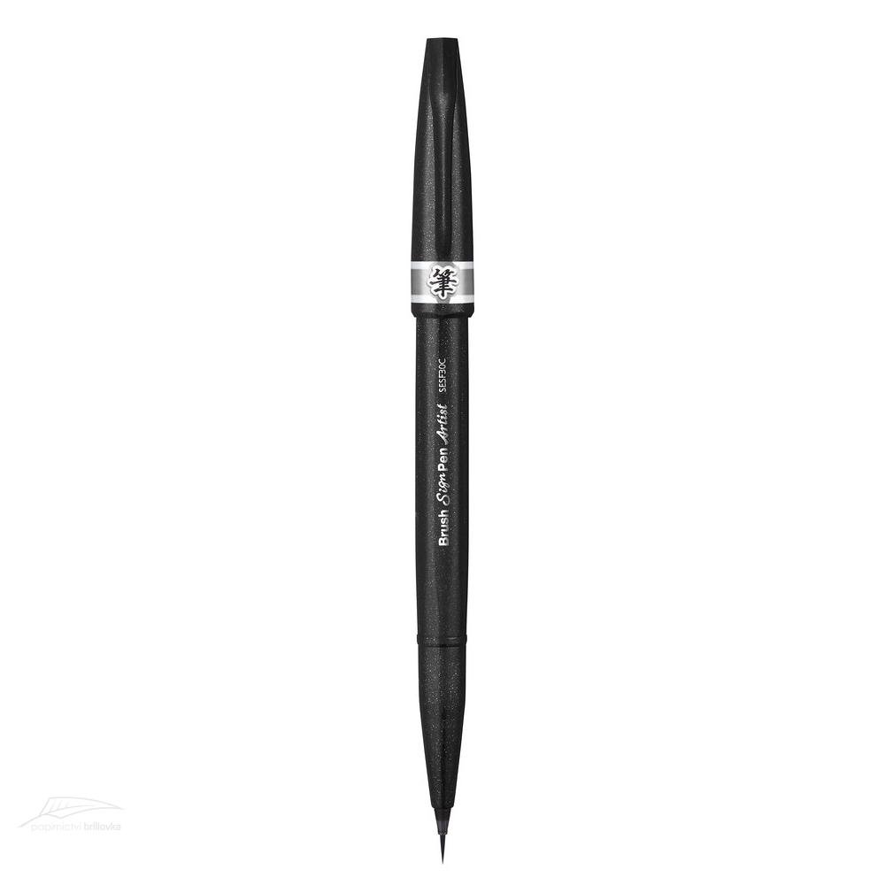 Levně Popisovač Pentel Artist Brush - šedý