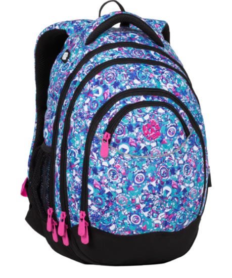 Levně Bagmaster Studentský batoh ENERGY 20 B WHITE/PINK/VIOLET/BLUE