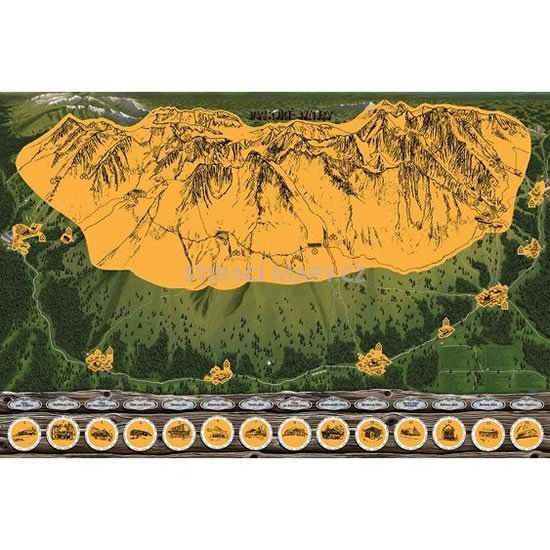 Levně Stírací mapa Vysoké Tatry – zlatá Deluxe XL