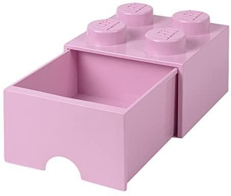 Levně Úložný box LEGO s šuplíkem 4 - světle růžový