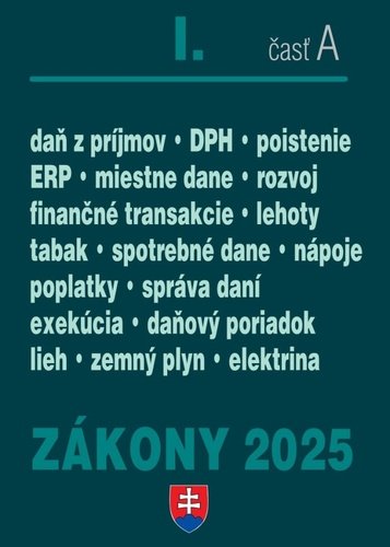 Levně Zákony I A/2025 – daňové zákony