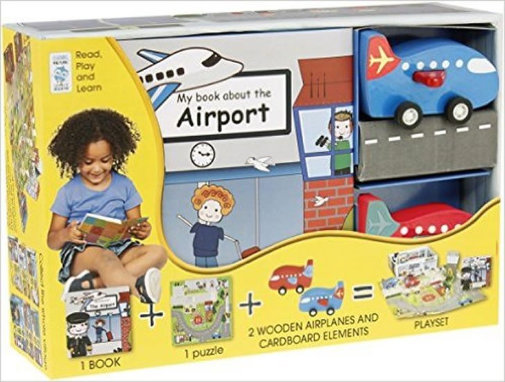 My Little Book about Airplanes(Book, Wooden Toy & 16-piece Puzzle)