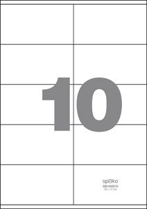 Levně Spoko samolepicí etikety, 105 x 57 mm, papír/A4, bílé