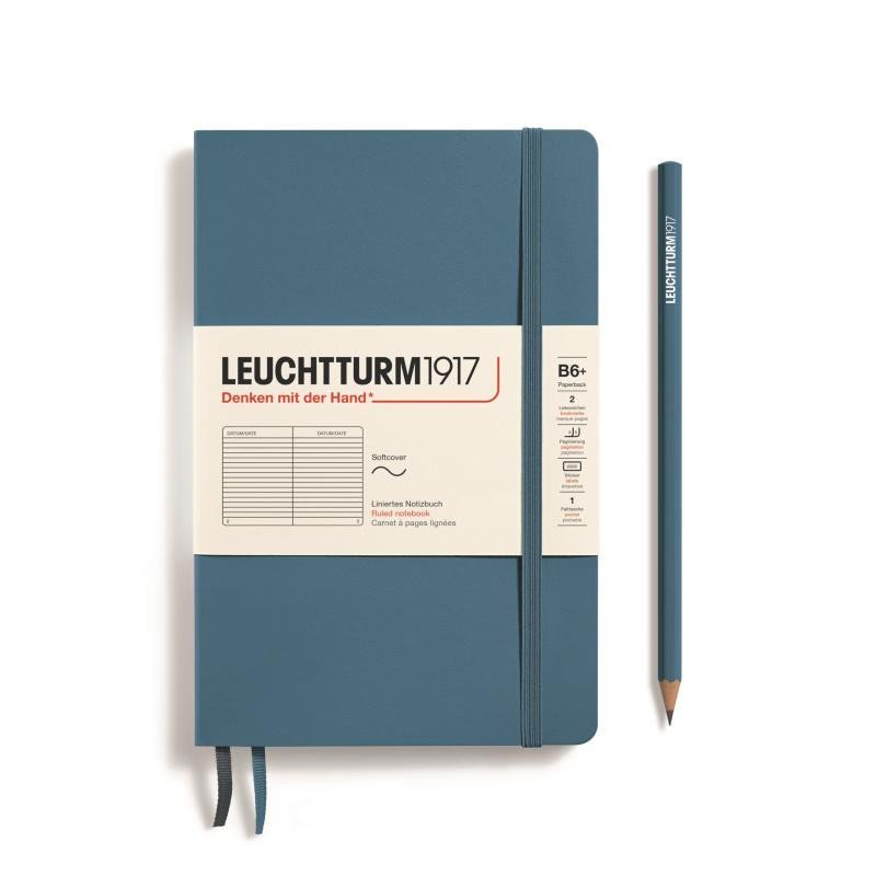 Levně Leuchtturm1917 Zápisník Stone Blue Softcover B6+ linkovaný