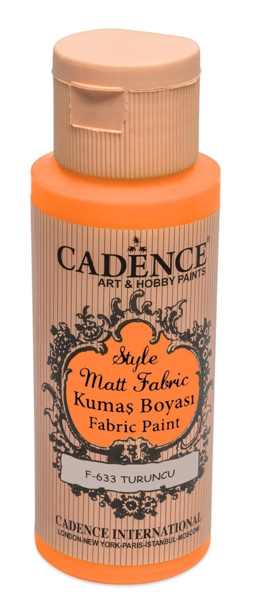 Levně Textilní barva Cadence Style Matt Fabric - oranžová / 50 ml