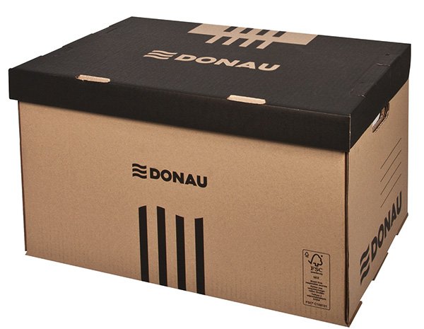 Levně DONAU archivační krabice s výklop. víkem, 555 x 370 x 315 mm, lepenka, 450 g/m², hnědá - 5ks