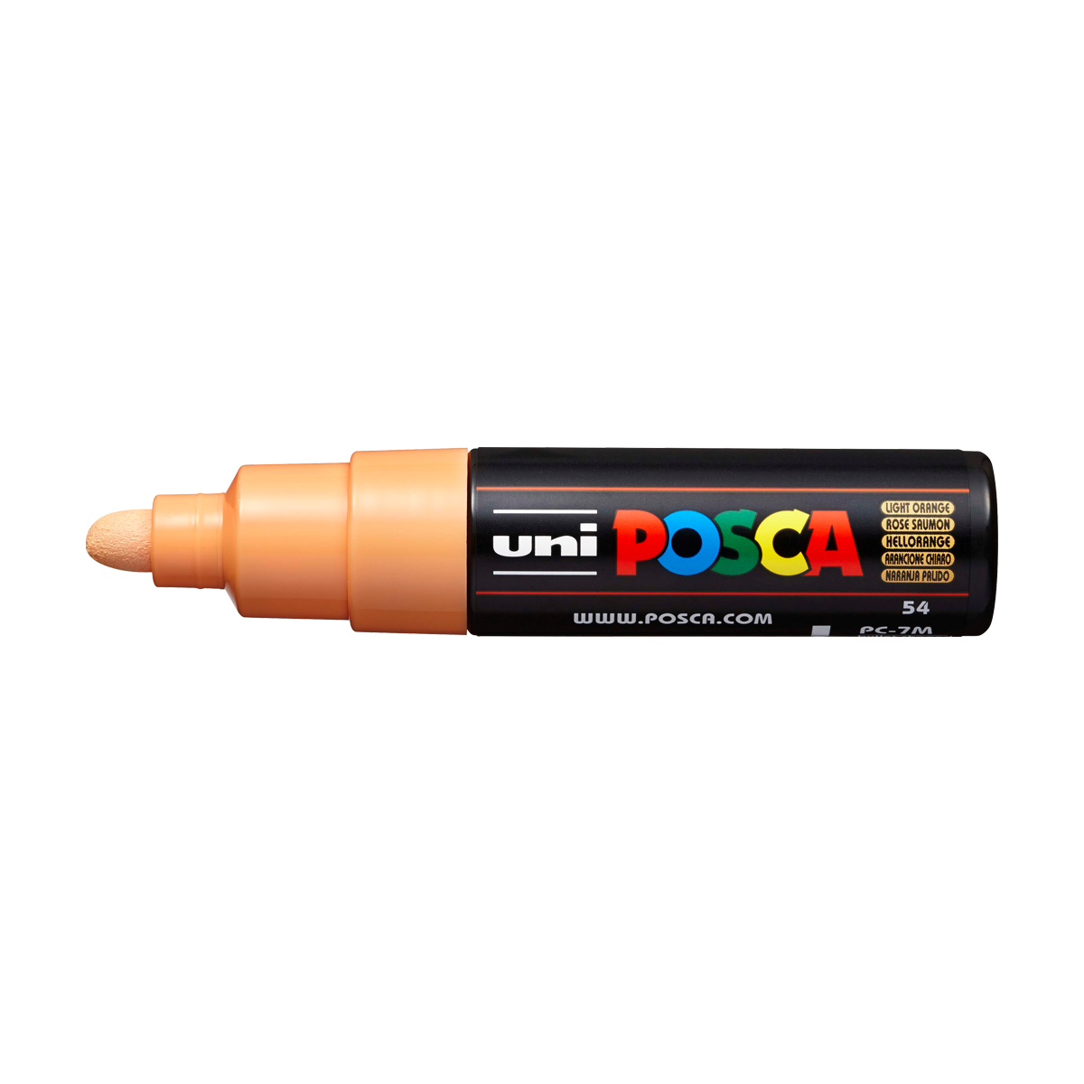 Levně Posca akrylový popisovač PC-7M, 4,5 - 5,5 mm, světle oranžová (s kulatým silným hrotem)