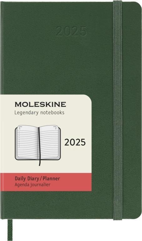 Levně Moleskine Diář 2025 zelený S, denní, tvrdý