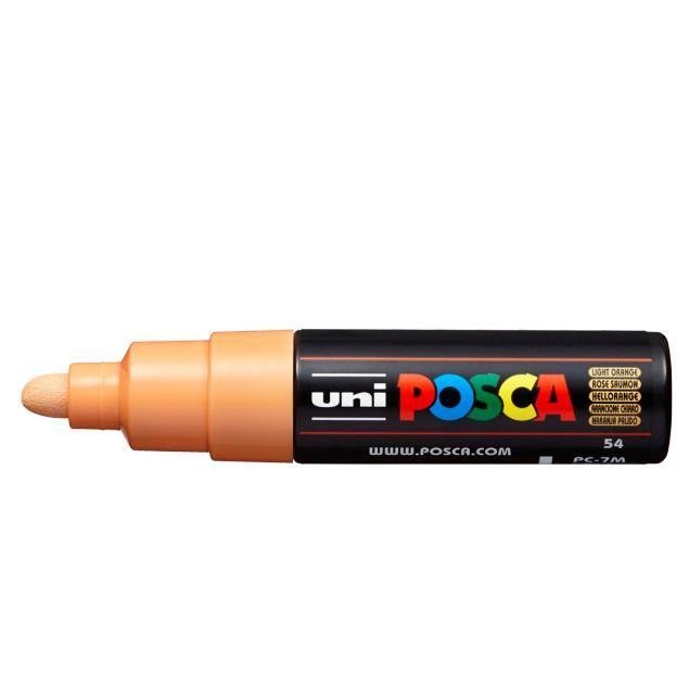 Levně Posca akrylový popisovač PC-7M, 4,5 - 5,5 mm, světle oranžová (s kulatým silným hrotem)