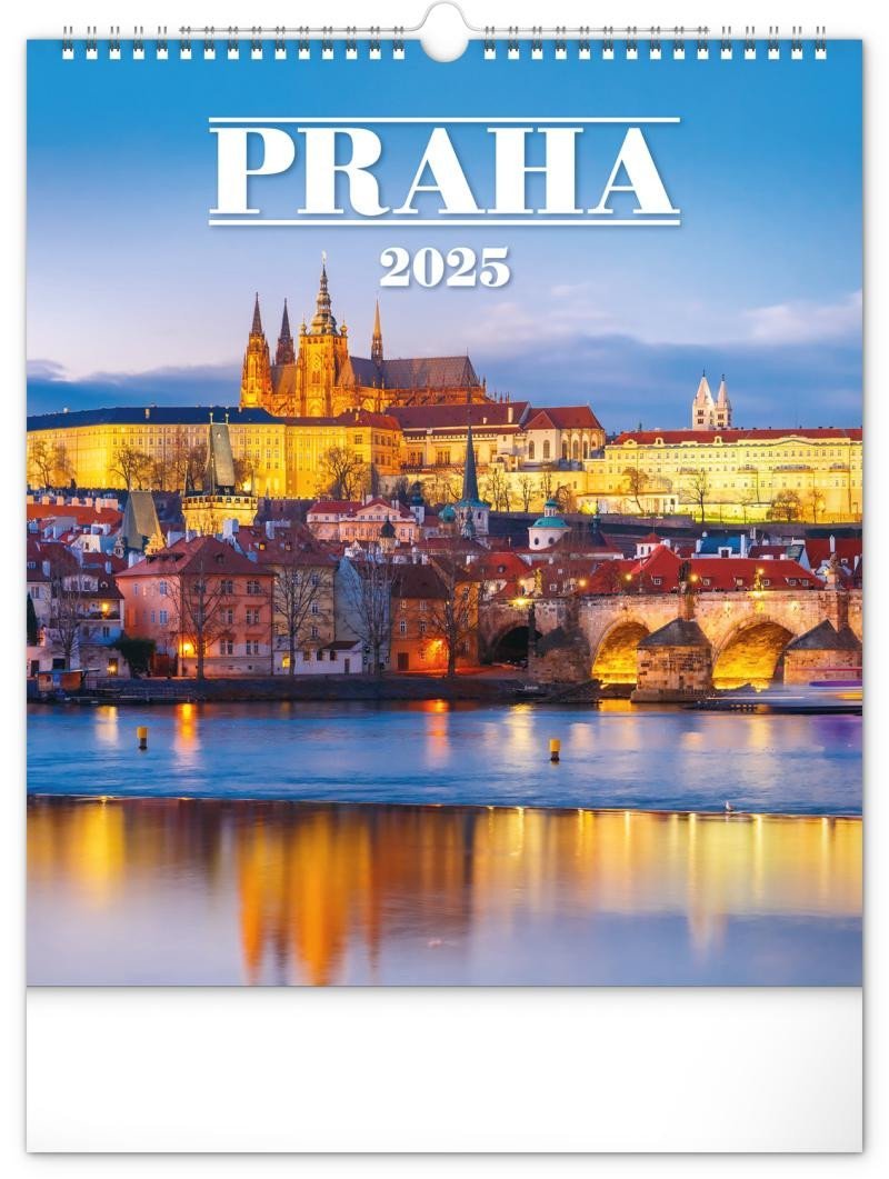 Levně Kalendář 2025 nástěnný: Praha, 30 × 34 cm