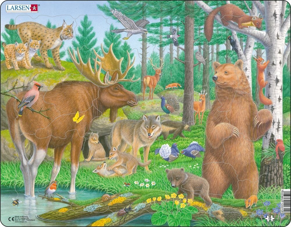 Puzzle MAXI - Zvířata v lese/29 dílků - Larsen