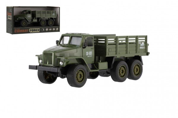 Levně Auto vojenské nákladní plast 17cm na volný chod v krabičce 20x10x7cm