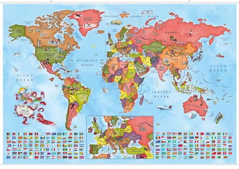 Levně Ilustrovaná mapa států světa pro malé cestovatele