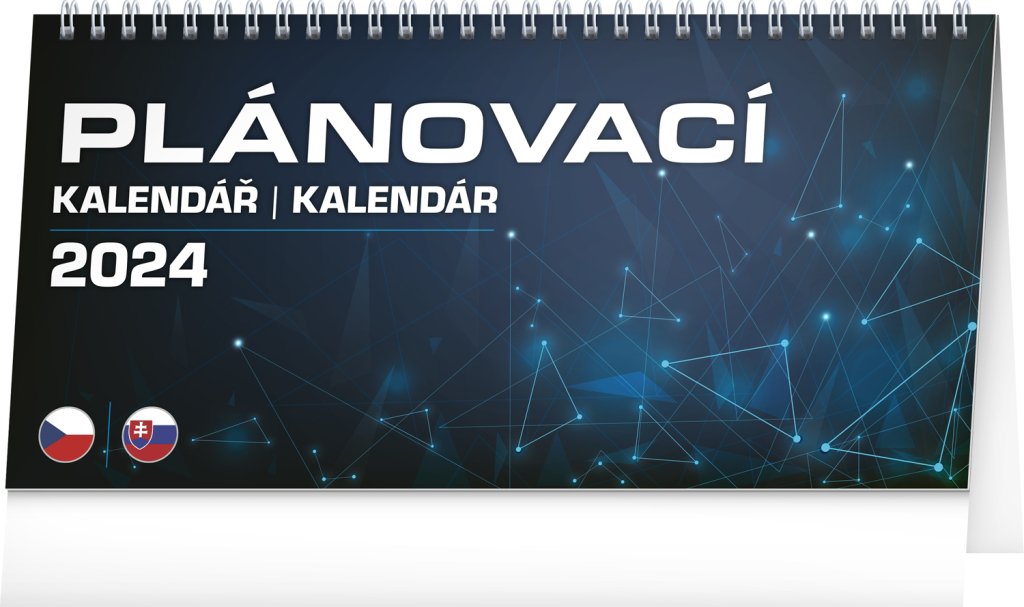 Kalendář 2024 stolní: Plánovací CZ/SK, 25 × 12,5 cm