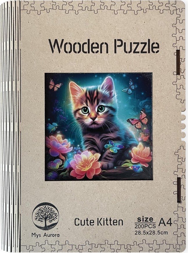 Levně Wooden puzzle Cute Kitten A4 - EPEE