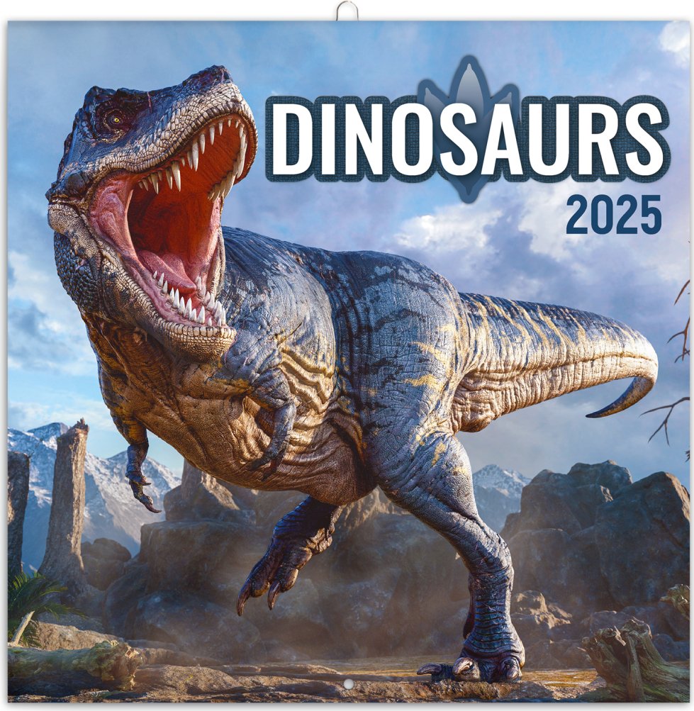 NOTIQUE Poznámkový kalendář Dinosauři 2025, 30 x 30 cm