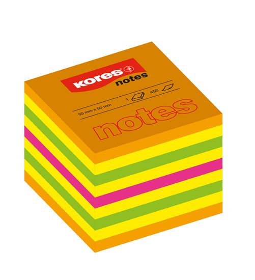 Levně Kores Neonové bločky CUBO Summer 400 lístků 50x50mm, mix barev