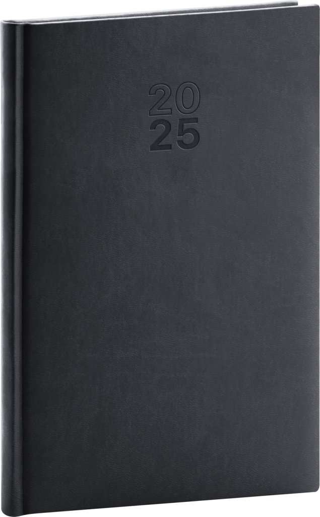 Diář 2025: Aprint - černý, týdenní, 15 × 21 cm