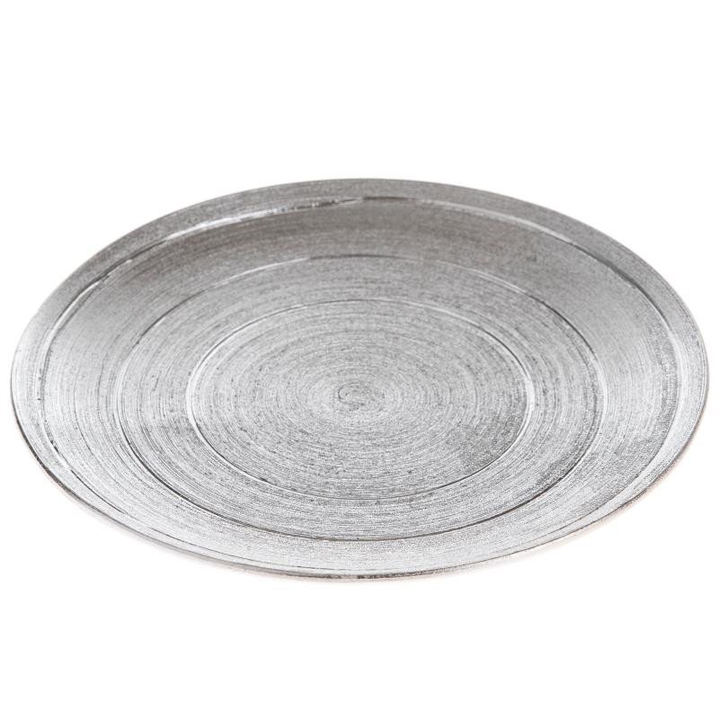 Levně Keramický tác - stříbrný 25,5 cm