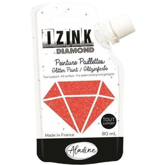 Levně Diamantová barva IZINK Diamond - červená, 80 ml