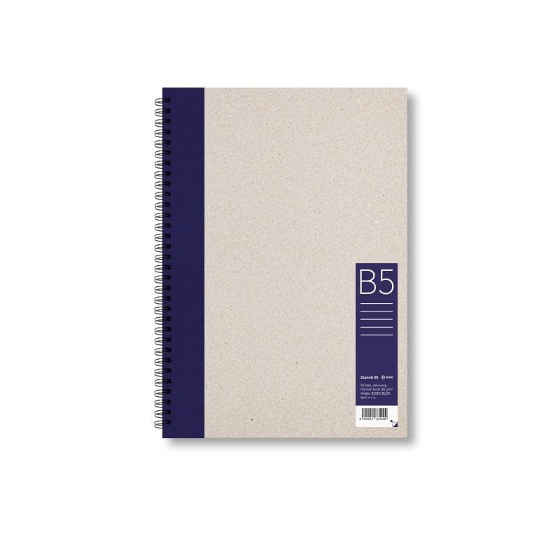 Levně Zápisník B5 linka, tmavě modrý, 50 listů