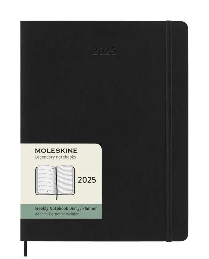 Levně Moleskine Plánovací zápisník 2025 černý XL, měkký