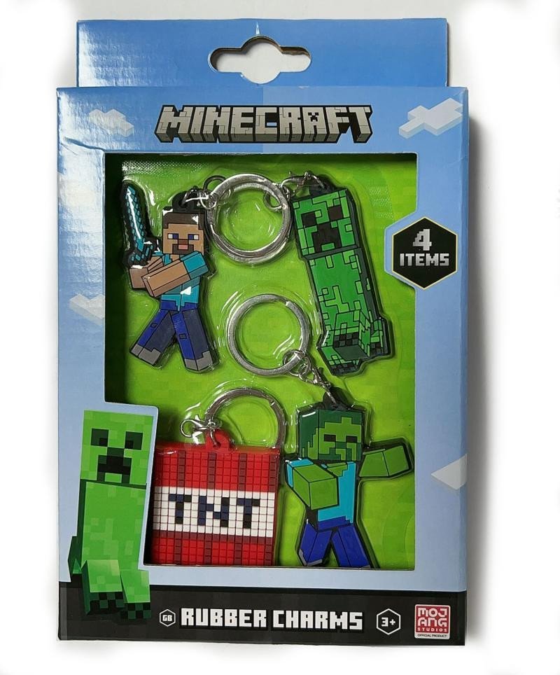 Levně Minecraft Set gumových klíčenek 4ks