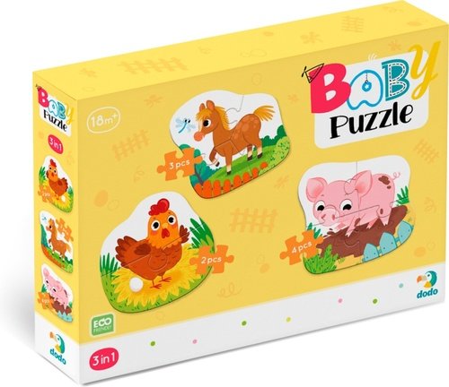 Levně Baby puzzle Zvířátka z farmy 3v1 (2,3,4 dílků)