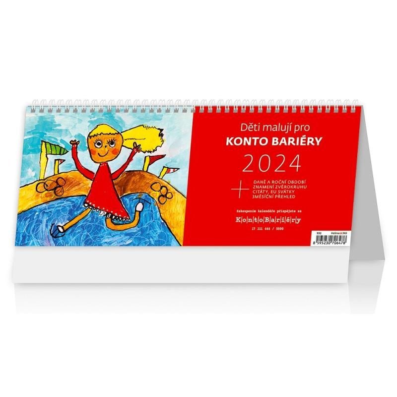 Levně Kalendář stolní 2024 - Děti malují pro KONTO BARIÉRY