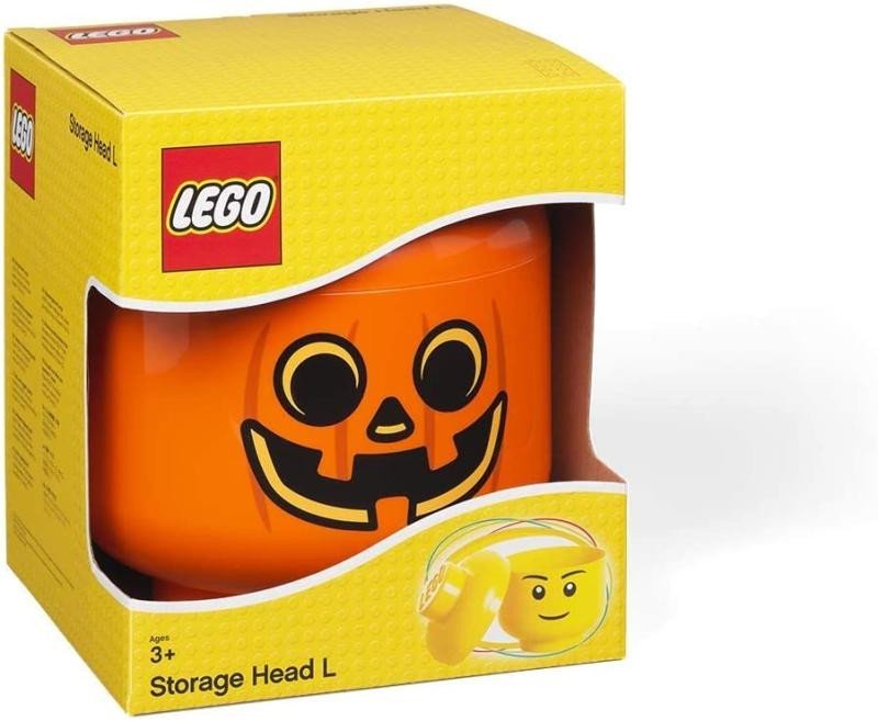 Levně Úložný box LEGO hlava (velikost L) - dýně