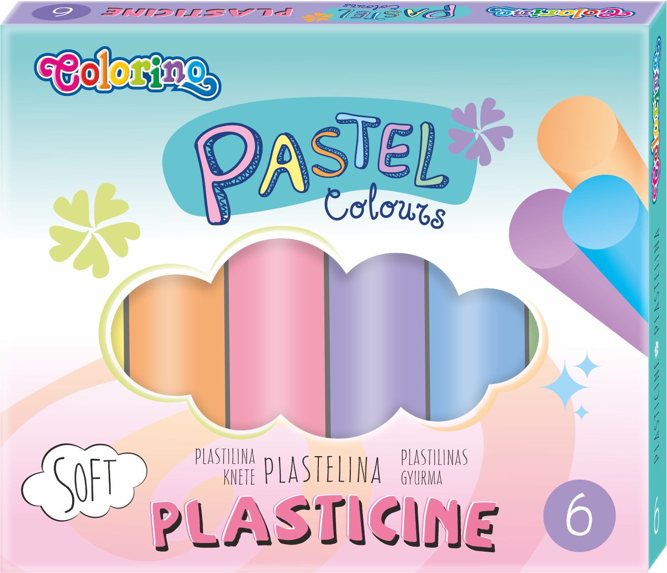 Levně Colorino modelovací hmota Pastel, kulatá, 6 barev