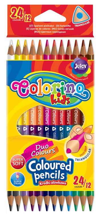 Colorino pastelky trojhranné, oboustranné, 24 barev
