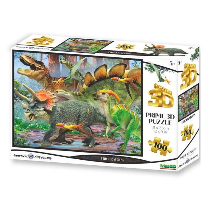 Levně Puzzle 3D - Triceratops / 100 dílků - 3D Puzzle SPA