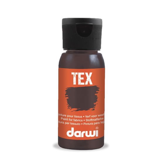 Levně DARWI TEX barva na textil - Tmavě hnědá 50 ml