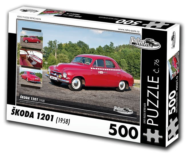 Retro auta Puzzle č. 76 - ŠKODA 1201 (1958) - 500 dílků