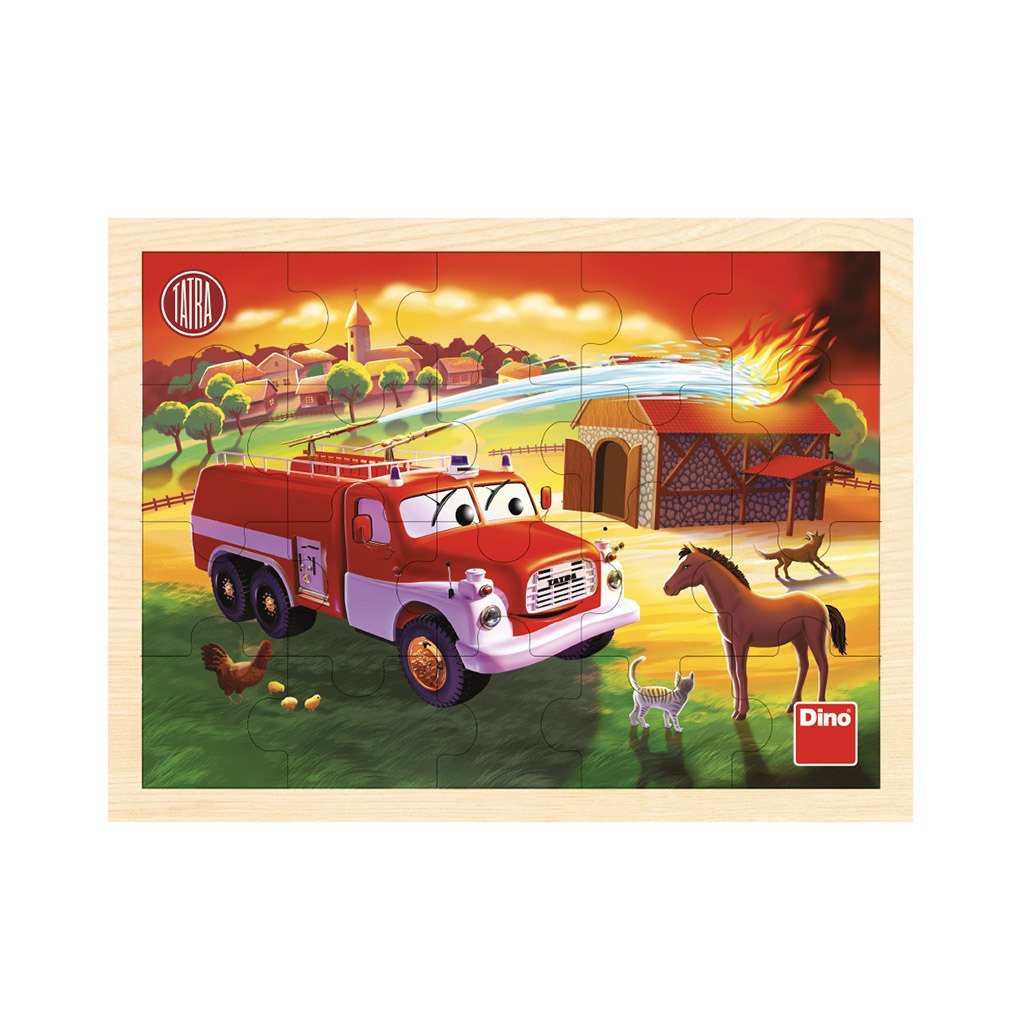 Tatra - dřevěné puzzle hasiči 20 dílků - Dino