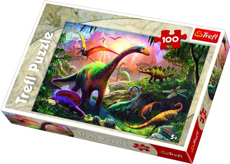 Levně Trefl Puzzle Svět dinosaurů / 100 dílků