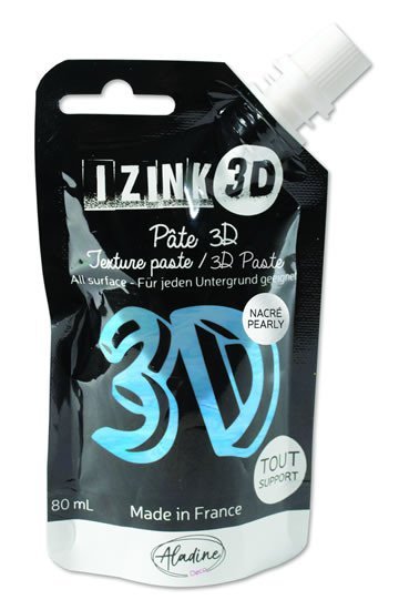 Reliéfní pasta 3D IZINK - volubis, perleťová modrá, 80 ml