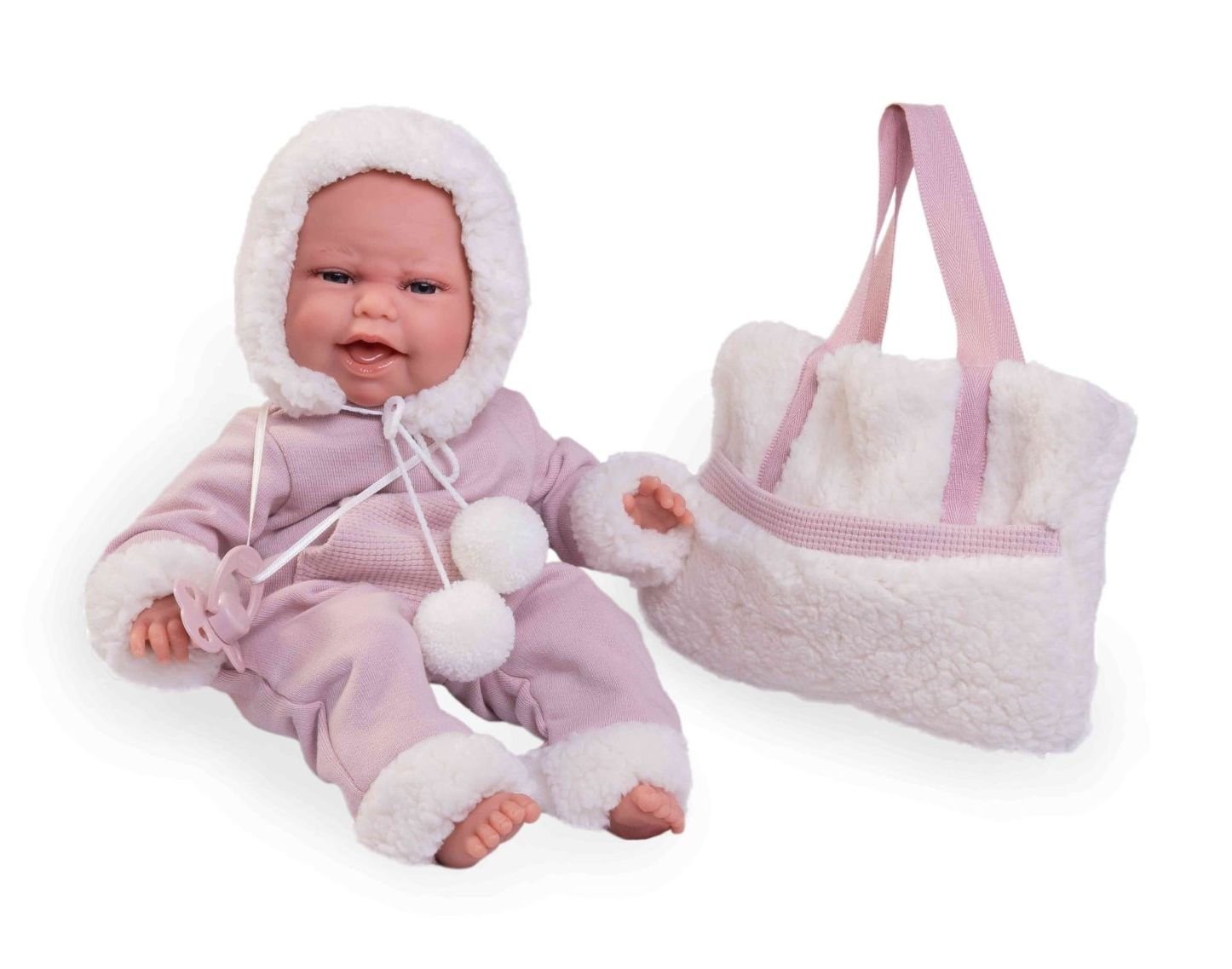 Levně Antonio Juan 70360 CLARA - realistická panenka miminko se speciální pohybovou funkcí a měkkým látkovým tělem - 34 cm